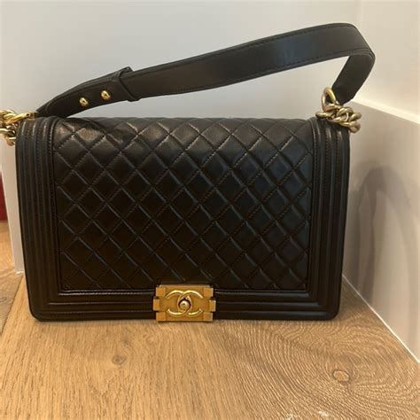 chanel large boy bag gold hardware|chanel boy bag large cost.